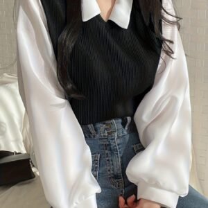 Faux Two-Piece Sweatshirt