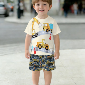Boys' 3D Printed T-Shirt & Shorts Set