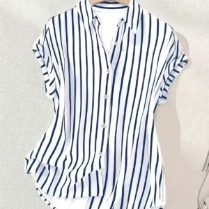 Vertical Striped Sleeveless Shirt