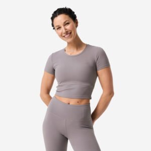 Women's Stretchy Yoga T-Shirt - Ash Grey
